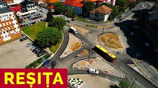 REȘIȚA DIN DRONĂ  LINIA DE TRAMVAI CENTRU DOMAN, PASAJUL NERA, SENS GIRATORIU ROGGE  27.05.2024