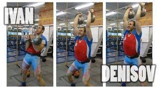 Ivan Denisov | 2 X 40 kg kettlebells jerk - 57 reps in 3 minutes (2015)