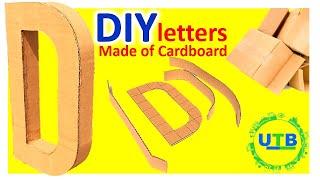 DIY How To Make Block Letters, Marquee Letters, Make letters from Cardboard, 3D letter D