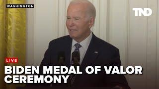 President Biden awards Medal of Honor & Medal of Valor to military heroes and first responders.