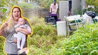 Daughter sets up a SURPRISE yard MAKEOVER for her MOMS OVERGROWN yard. [HEARTWARMING]