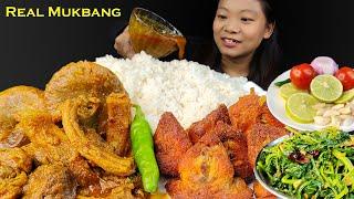 Eating Buffalo Intestine, Spicy Chicken Diamond, Buff Curry, Innards, Spicy Food, Nepali Mukbang