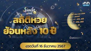 สถิติหวยย้อนหลัง 10 ปี งวด 16 ธันวาคม 2567 | เลขเด็ดงวดนี้กับ iNN Lottery