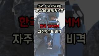 미국, 한국의 비격 120MM 자주포 전투력은 세계 최상위 수준이라네요 #shorts