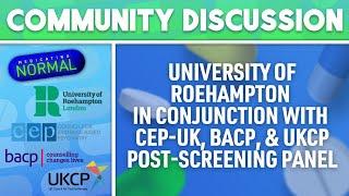 Debate with University of Roehampton in conjunction with CEP-UK, BACP, & UKCP