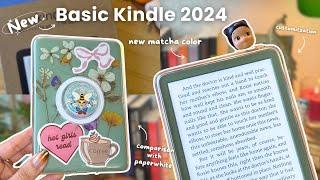 NEW basic kindle 2024 (matcha)  aesthetic unboxing,  11h gen & paperwhite comparison, customization