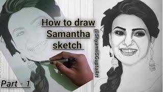 How To Draw Actress Samantha/Drawing of Samantha / Shyamli S Gupta Art