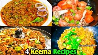 4 Keema Recipes |Keema Recipe | Tawa Keema |Shinwari Keema | Keema Do Piyaza | Hari Mirch Keema