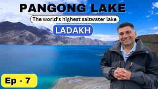 Ep 7 Pangong Tso at 14300 feet in Ladakh | 160 km long Pangong lake, Journey from Pangong to Hanle