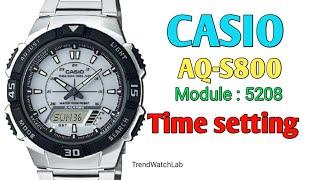 How to set Time on a  Casio AQ-S800(5208) | TrendWatchLab