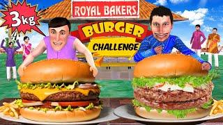 3 Kg Mutton Burger Eating Challenge Street Food Hindi Kahaniya Moral Stories New Funny Comedy Video