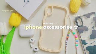 unboxing iphone xs max new accessories  | cute cases, chain, & airpods gen 3 unboxing (2023)