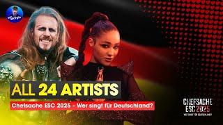  Chefsache ESC 2025: All 24 Artists / Alle 24 Acts