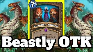 Guardian Animals Hunter OTK! Lorekeeper Polkelt Bittertide Hydra Combo! | Hearthstone