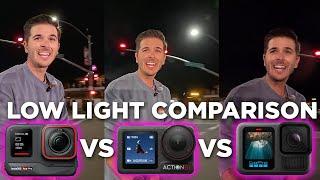 LOW LIGHT TEST - GoPro Hero 13 vs. DJI Action 5 Pro vs. Insta360 Ace Pro 1