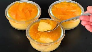 Just milk and peaches! The most delicious homemade dessert in 5 minutes! No baking!