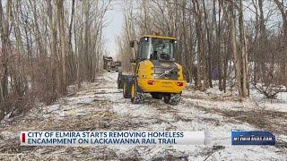 City of Elmira starts removing homeless camps along Lackawanna Rail Trail