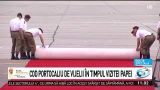 Cod portocaliu de vijelii în timpul vizitei Papei