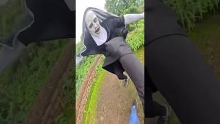 Nun vs spider man #spiderman #thenun #parkour #spidermanparkour #marvel #rooftop #horror