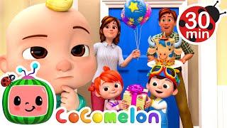 JJ's Surprise Birthday Party! | CoComelon | Wheels on the BUS Songs! | Nursery Rhymes for Kids