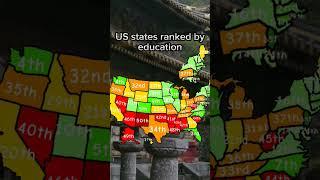 US States Ranked By Education #shorts #mapping