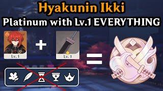 HARDEST Hyakunin Ikki: Platinum with No Artifacts, Lv.1 Characters, 1-Star Weapons