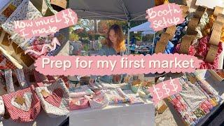 MY FIRST pop-up MARKET  creating my display, market prep  sewing VLOG