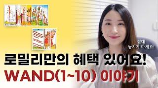 마이너 카드 WAND(완드) 1-10 ｜로밀리 혜택이 있어요! 더보기란 참고｜타로강사, 타로공부