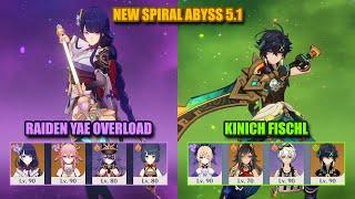 Raiden Yae Miko Overload & Kinich Fischl | Spiral Abyss 5.1 | Genshin Impact