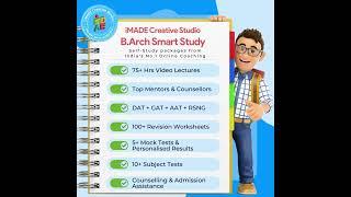 B.Arch Smart-Study by iMADE. Self study package for JEE-B.Arch & NATA entrance exams. 100% results.