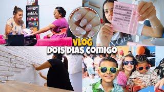 Fomos em um aniversário | coloquei unha em gel | coloquei tijolinho na escada e fiz os meus cílios