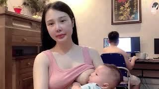 Japanese Woman Breastfeeding Her Child＃育児#子育#BreastPump #吸奶器 #breastmilk #childcare #breastfeeding