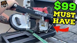 How is this only $99.99? (Hercules Universal Portable Band Saw Benchtop Stand from Harbor Freight)