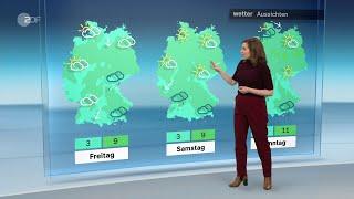 Leonie Imhäuser trägt braune hochhackige Wildlederschuhe - ZDF Wetter - 12. March 2025