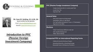 PFIC   What You Need to Know in 6 Minutes Passive Foreign Investments Companies