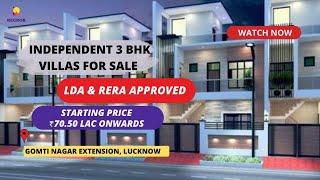 Independent 3 BHK Villas For Sale in Gomti Nagar Extension, Lucknow | +91-7428092718