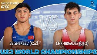 Razzak BEISHEKEEV (KGZ) vs. Diego CHKHIKVADZE (GEO) | 2024 U23 World C'ships | Gold Medal | GR 67Kg