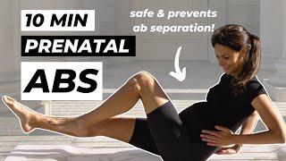 10 MIN SAFE PRENATAL ABS WORKOUT | Pregnancy Core Workout for 1st & 2nd TRIMESTER!