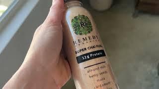 The best Plant based Protein Shake by Remedy Organics Super Chai Fuel Drinks / Go to travel shake