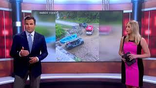 Rockslide, flooding shuts down I-40