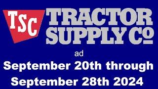 Tractor Supply ad September 20th through September 28th 2024