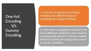 Difference between One-hot Encoding and Dummy Encoding | One Hot Encoding | Dummy Encoding