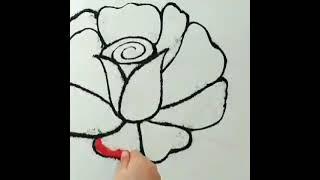 super easy 3D rose flower Rangoli|