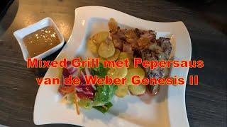 Mixed Grill met Bratkartoffeln en Pepersaus!! van de WEBER Genesis II