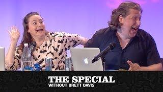 Marty & Sue (Katie Hartman & David Carl) and the Morning Crew on The Special Without Brett Davis