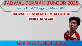 Jadwal Final Jerman Junior 2025 Hari Ini │ Day 5 │ 5 Wakil China di Babak Final │