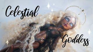 CELESTIAL MOON GODDESS doll repaint  Custom Monster High Doll