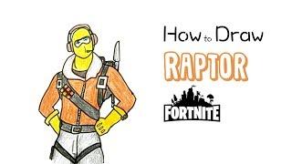 How to Draw Raptor from Fortnite