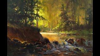 How to Paint a Sunlight Forest Stream