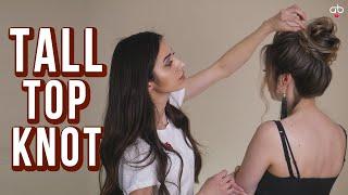 HAIRSTYLE FOR LONG HAIR. HOW TO DO HIGH TOPKNOT(SUBTITLES)